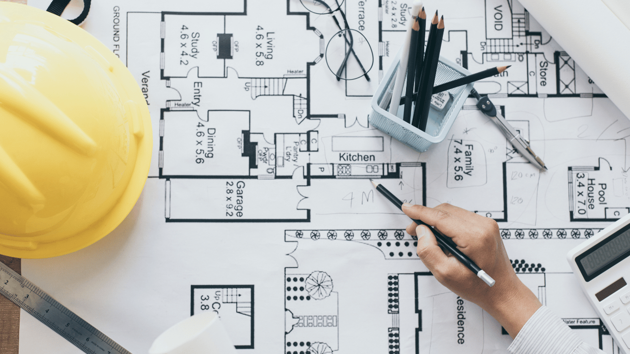 Architect drawing and planning Alberta home floor plan