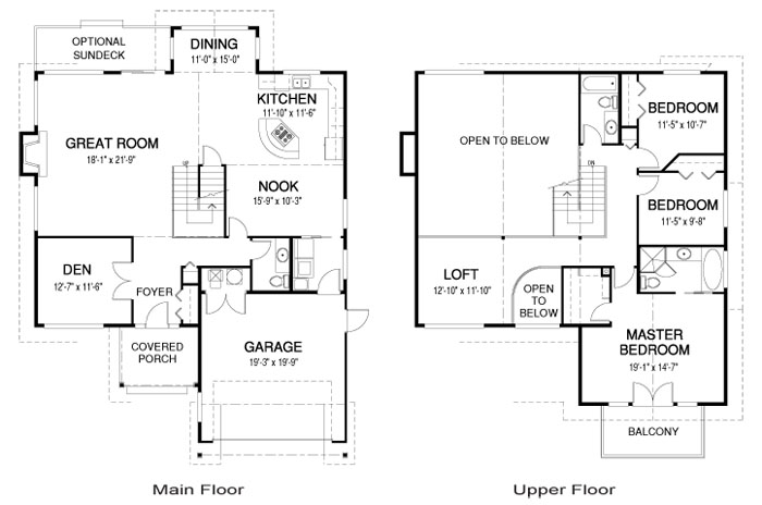  The Woodcrest custom home design floor plan